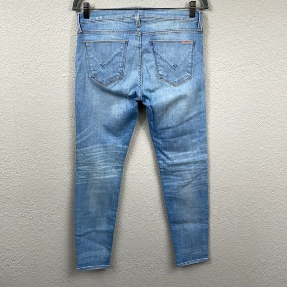 Hudson Krista Ankle Super Skinny Jeans Distressed Ripped Karma Blue Sz 28 - Picture 5 of 12